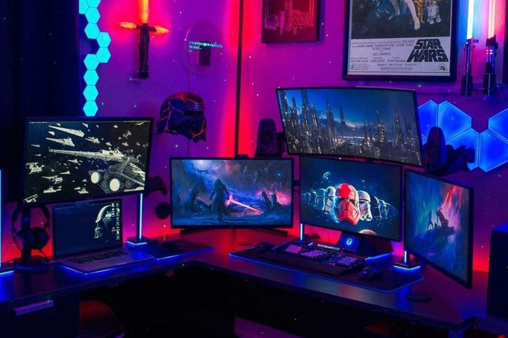 Star Wars-Themed Gaming Setup for Bedroom