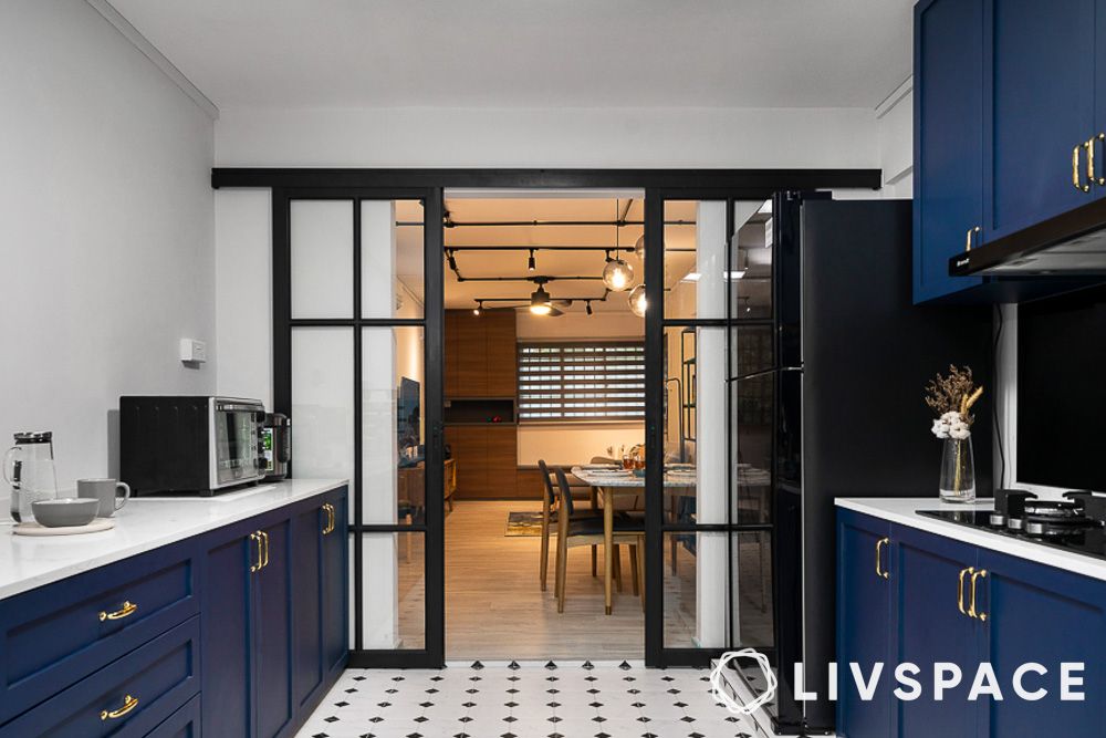 vintage-kitchen-door-design-with-glass