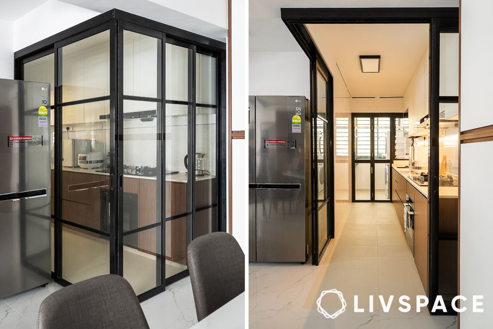 kitchen-door-design-with-glass-corner