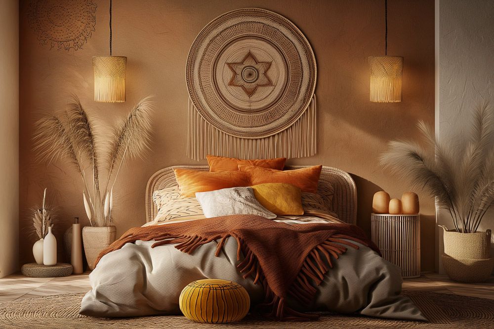 boho-bedroom-with-floor-cushions