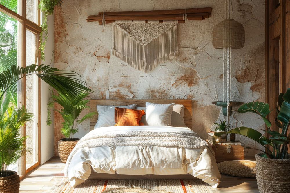 boho-room-ideas-textured-wall