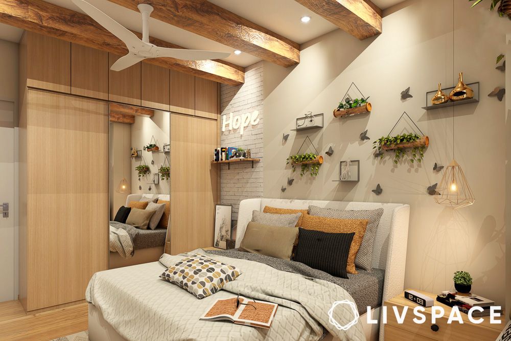 boho-room-ideas-with-wooden-ceiling-beams