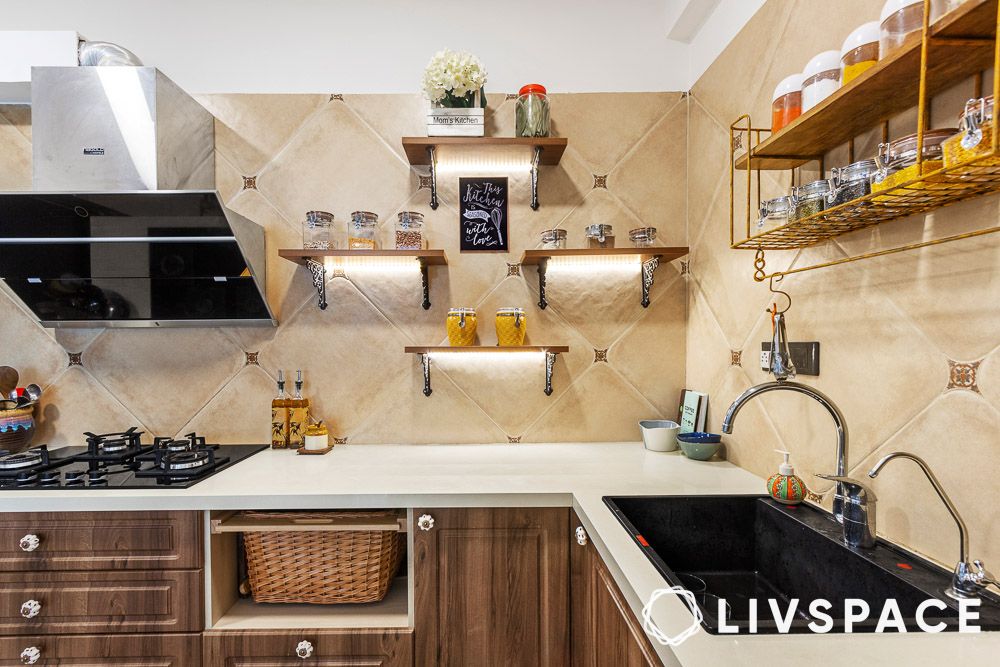 latest kitchen colour combination beige dark wood and white