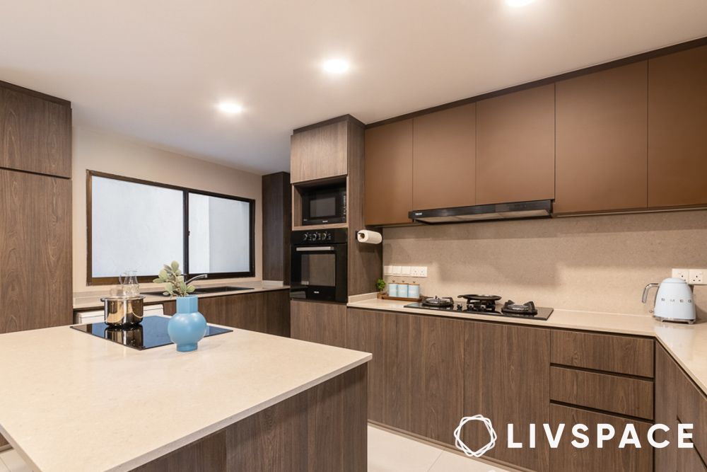 kitchen cabinets colour combination wooden brown