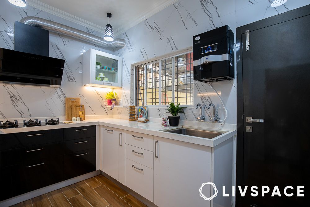 kitchen colour combination black and white