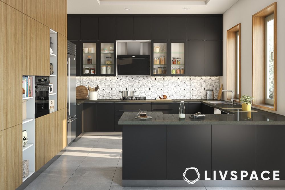 best colour combination for kitchen wood and black
