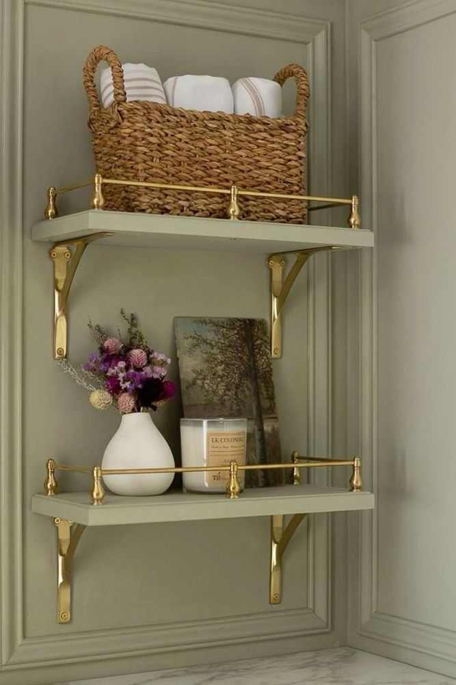 brass-and-green-bathroom-shelf-design