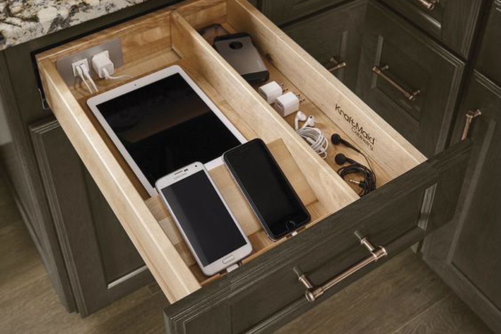 charging modular kitchen drawer design
