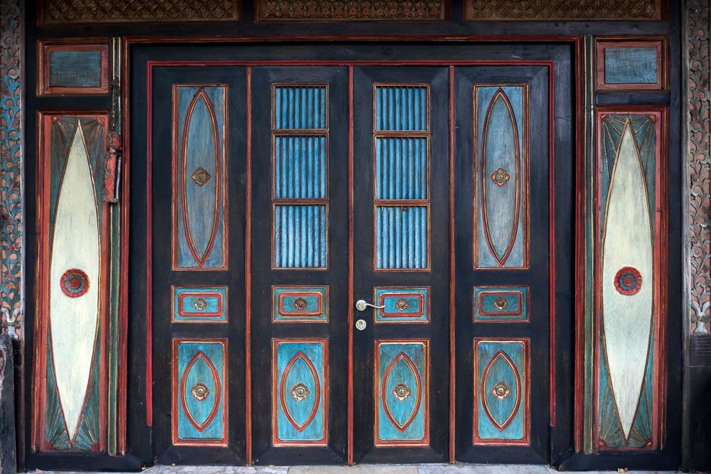 javanese teak wood double main door design