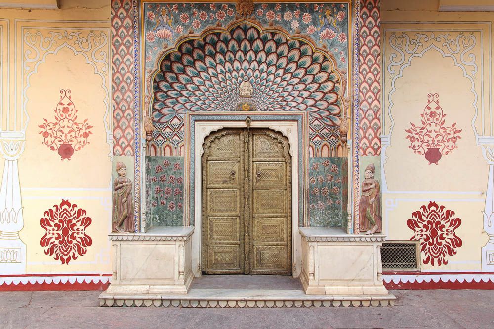 mughal teak wood main door design