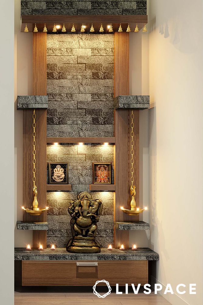 stone tile design for pooja rooms