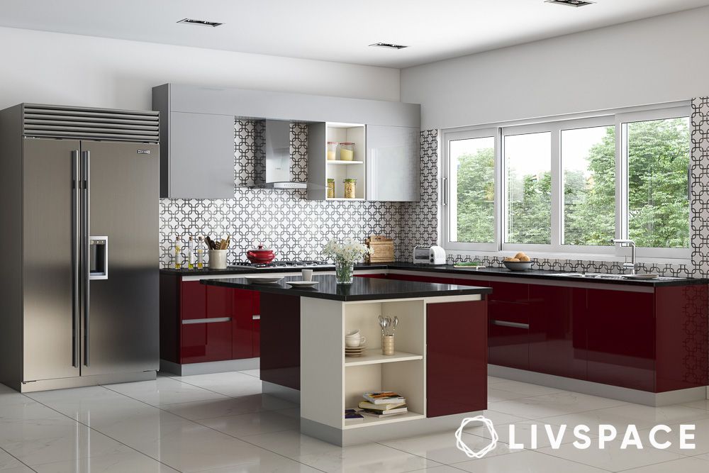 burgundy-with-black-white-kitchen