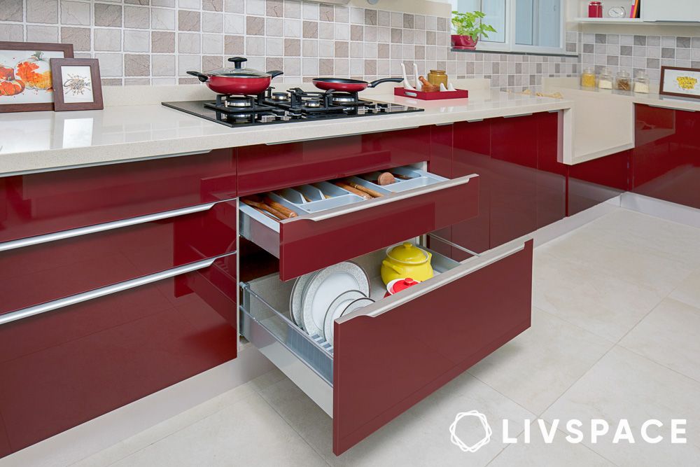 modular kitchen accessories with pull out drawers