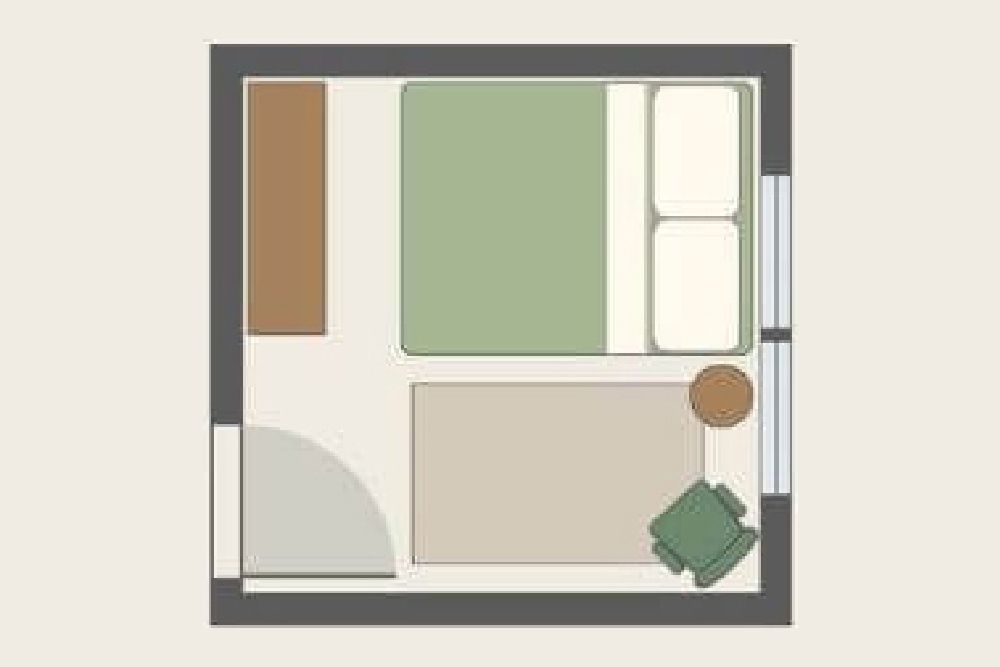 10x10 bedroom layout corner comfort