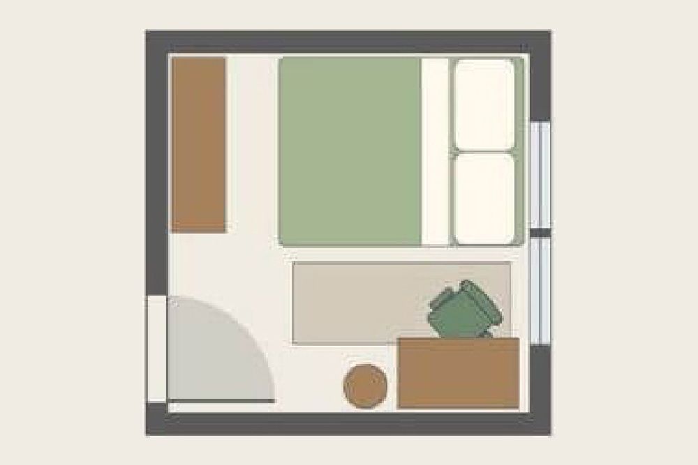 small bedroom layout study and sleep combo