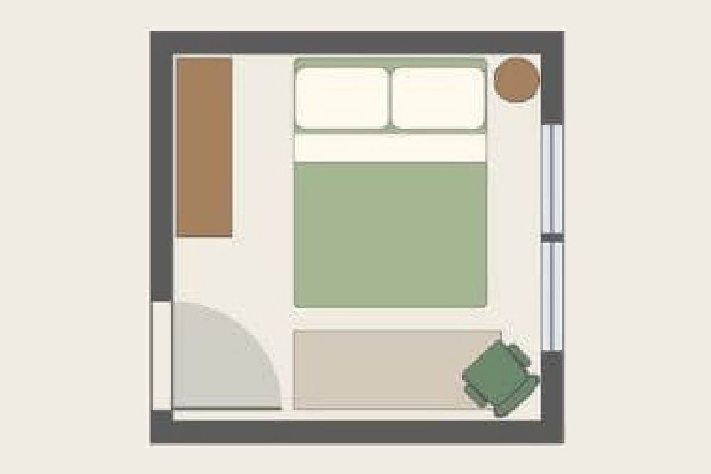 10x10 bedroom layout balanced and breezy