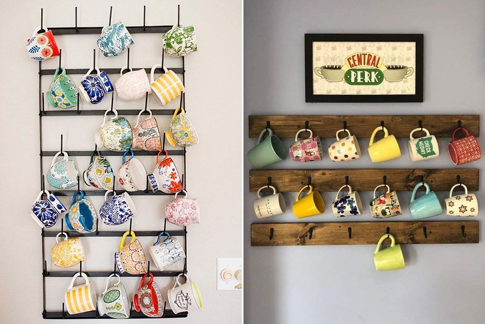 decorative wall hangings for kitchen mug rack