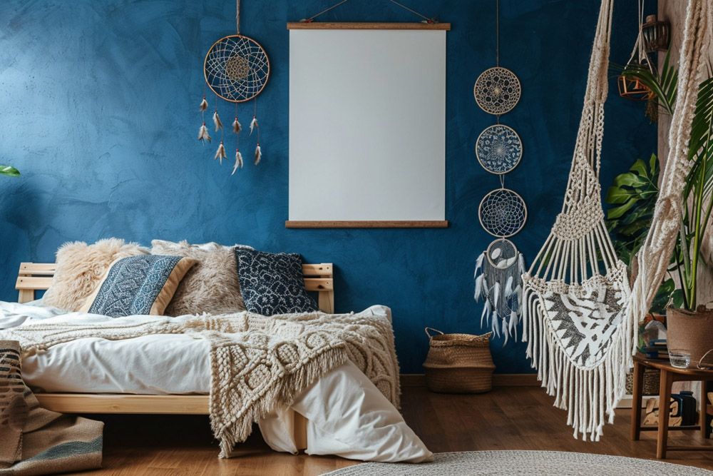 boho bed room decorating