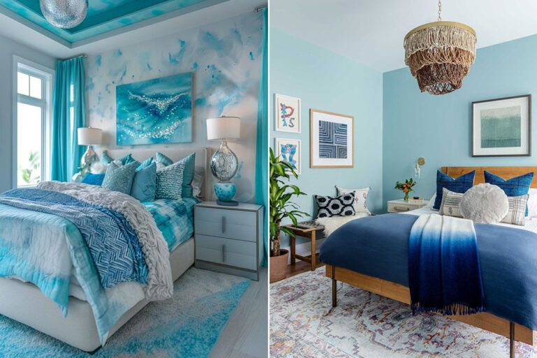 How To Combine Sky Blue Two Colour Combination for Bedroom Walls?