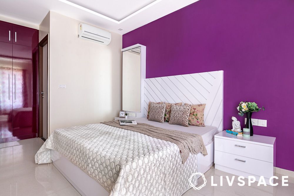 accent purple attractive purple two colour combination for bedroom walls