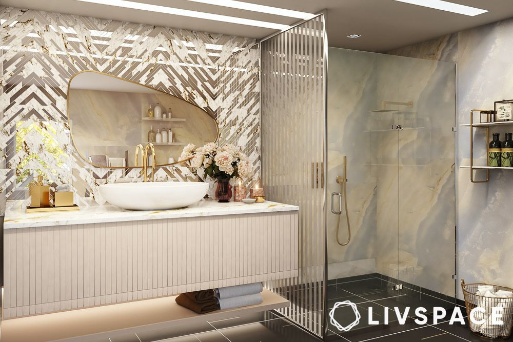 art deco bathroom tiles in white