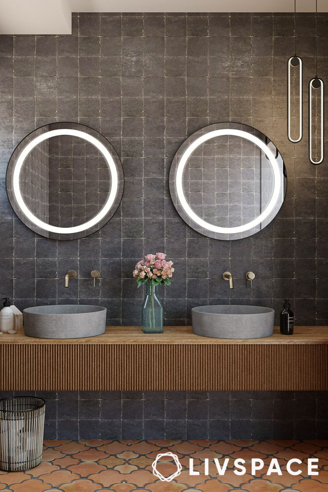 industrial grey bathroom tiles design