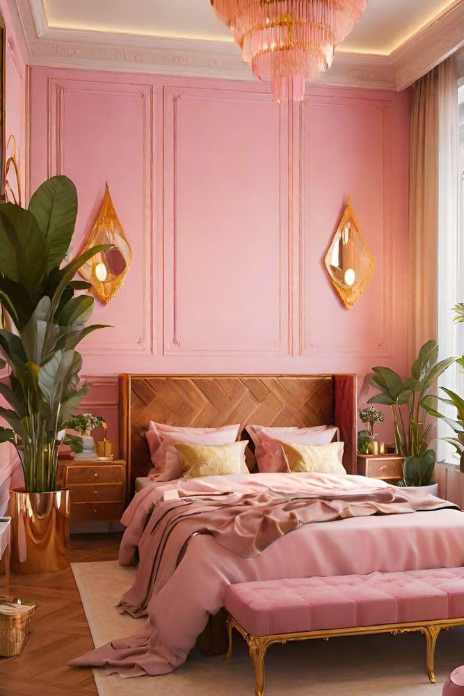 art-deco-pink-colour-bedroom-walls