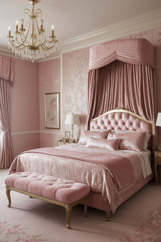 hollywood-pink-bedroom-walls-design