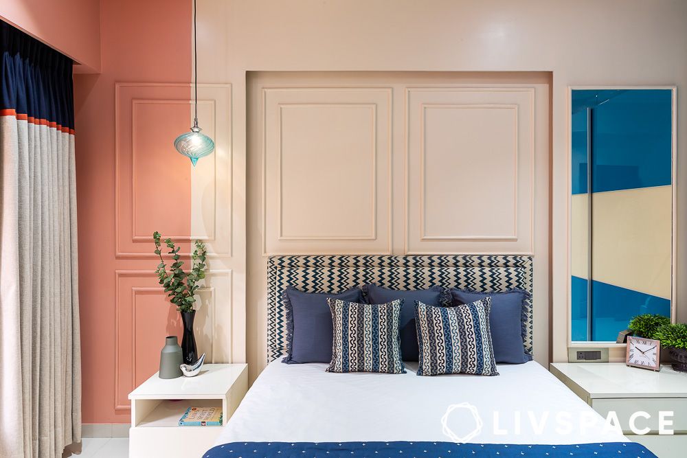 salmon-and-peach-pink-bedroom-colour-combination