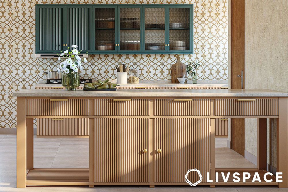 fluted glass wood and glass panels for cabinets