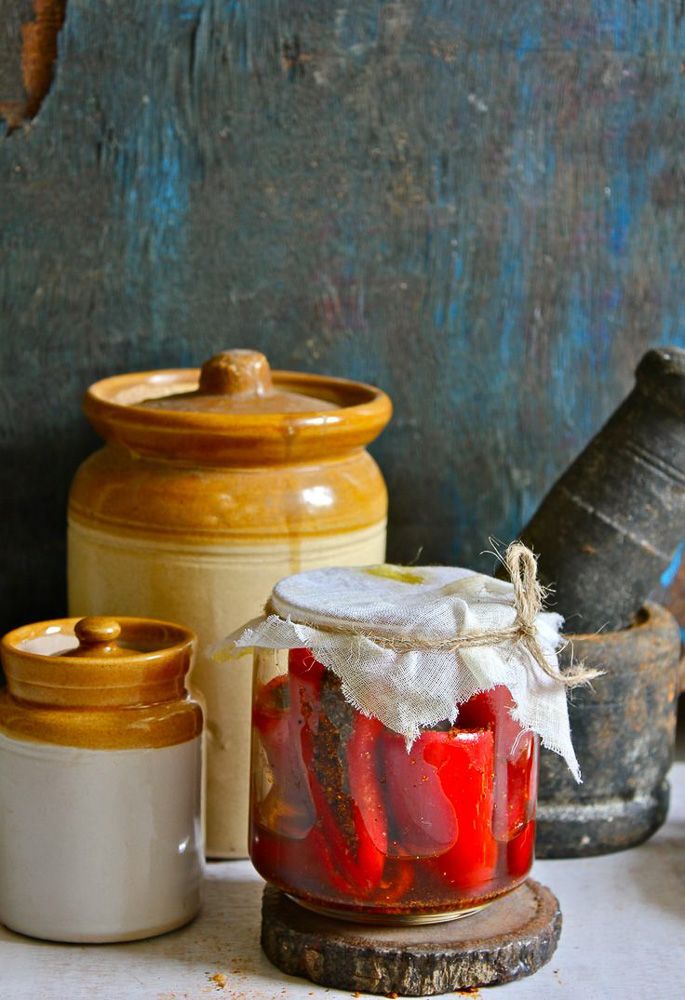 old indian pickle jars used for decor