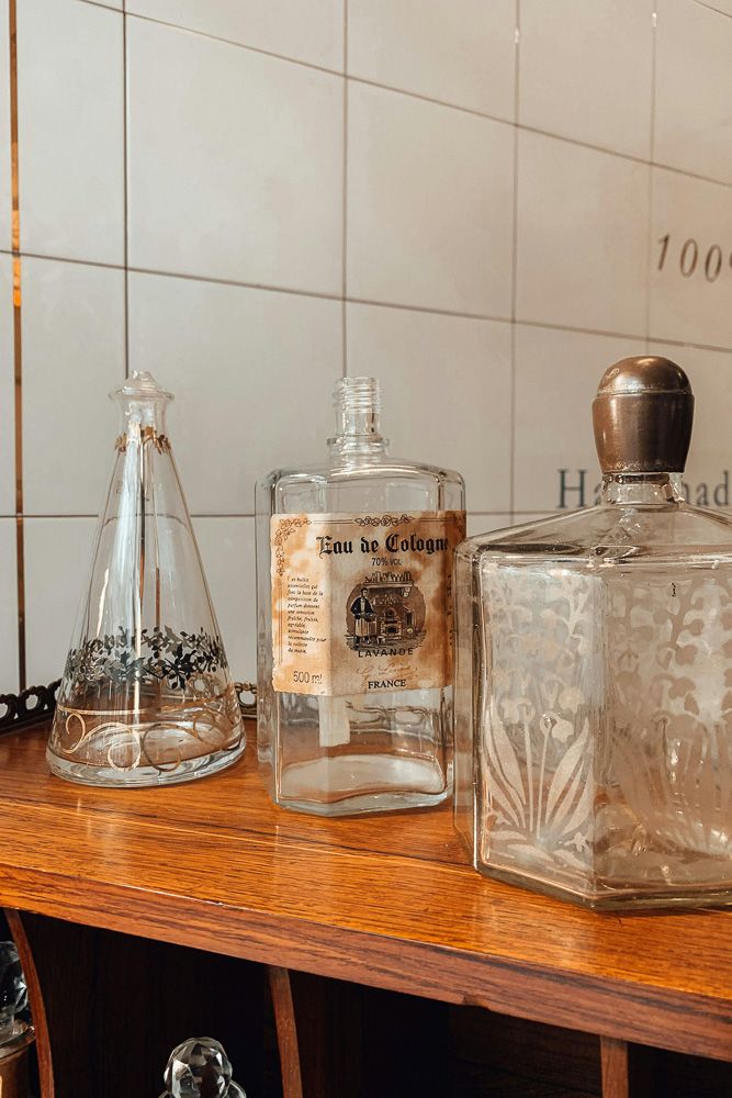 charming decanters for decor resting on a wooden tabletop