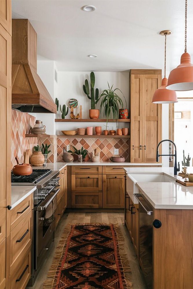 earthen pot kitchen decor in a rustic kitchen