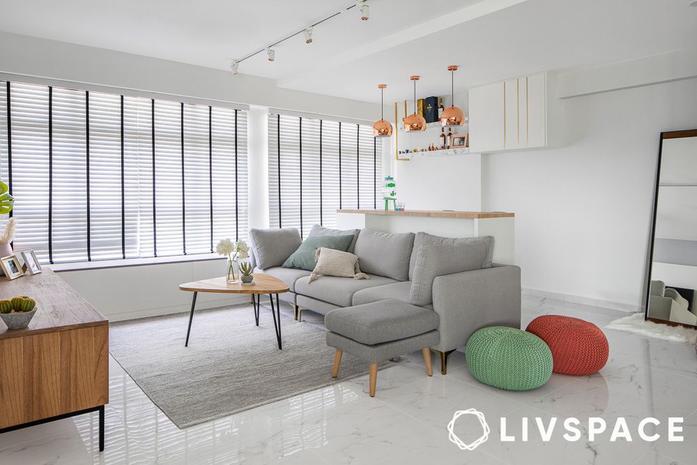 pop of colour scandinavian living room