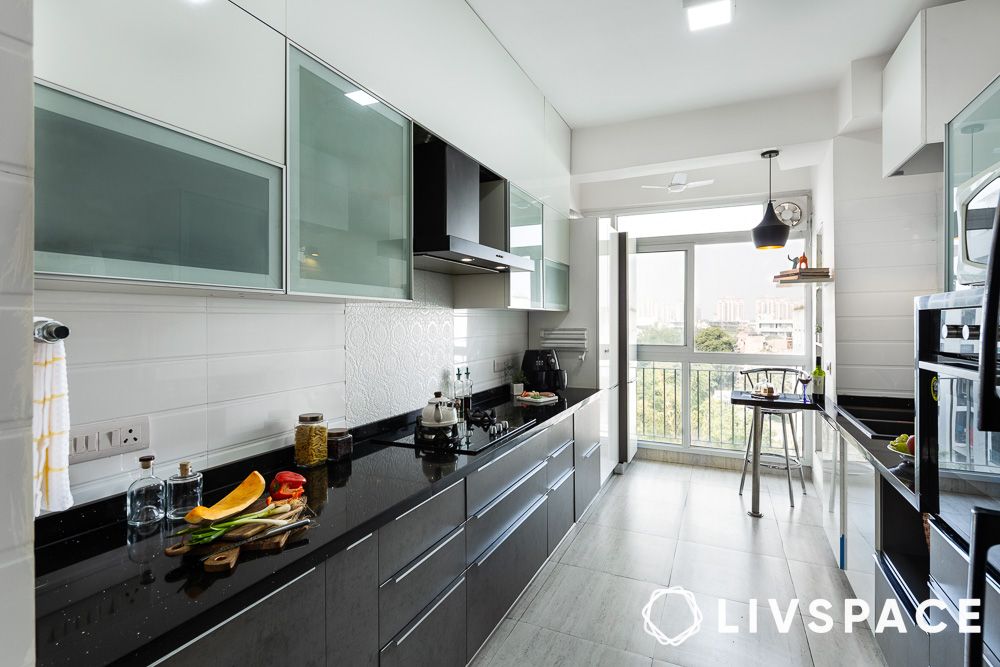 black cabinets white dado