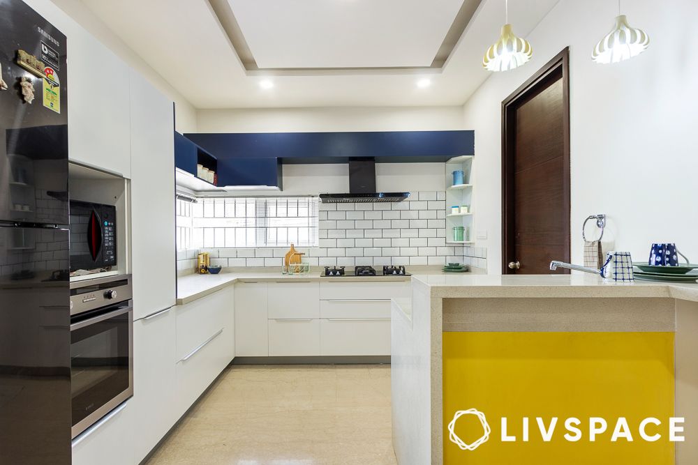 modular kitchen in white