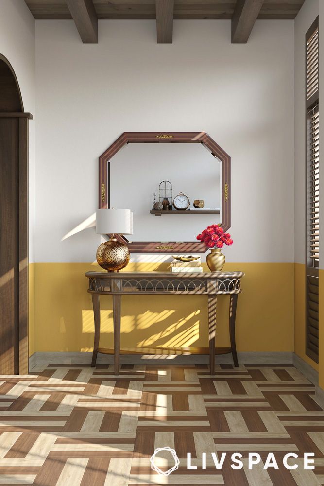 indian interior design with vintage mirrors