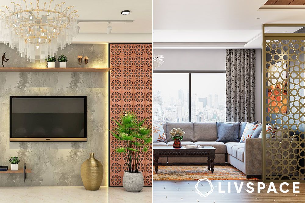 modern indian interior design with jaali