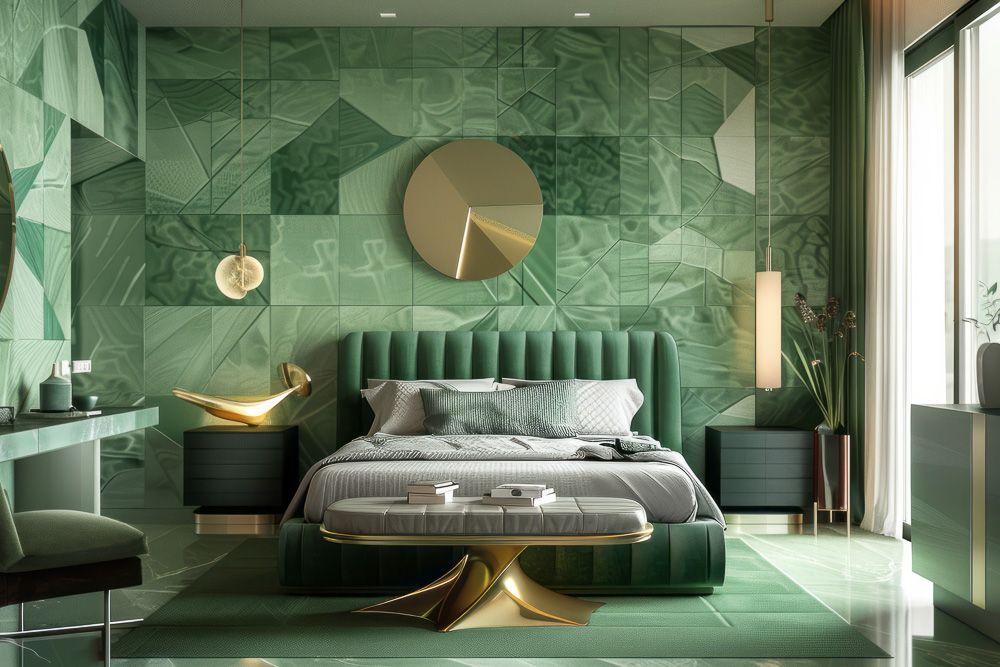 headboard design with sage green paint colours