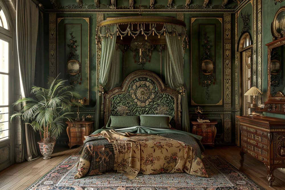 art nouveau sage green room ideas