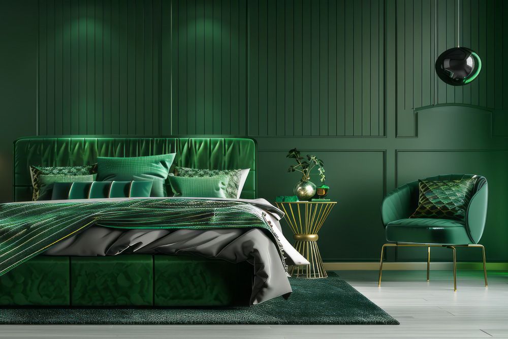 sage green wall paint colours with luxurious elements