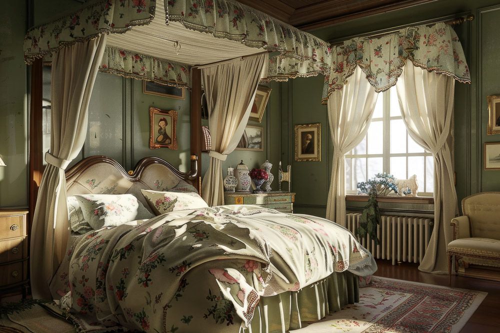 sage green colour combination with white bedroom accents