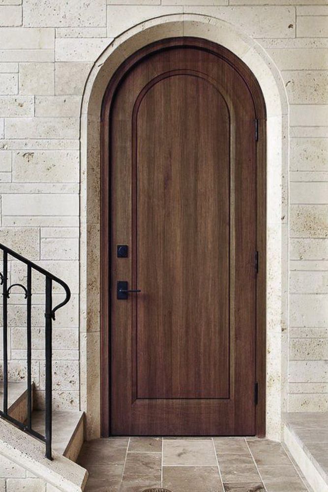 bedroom veneer Arched door design in a darker shade