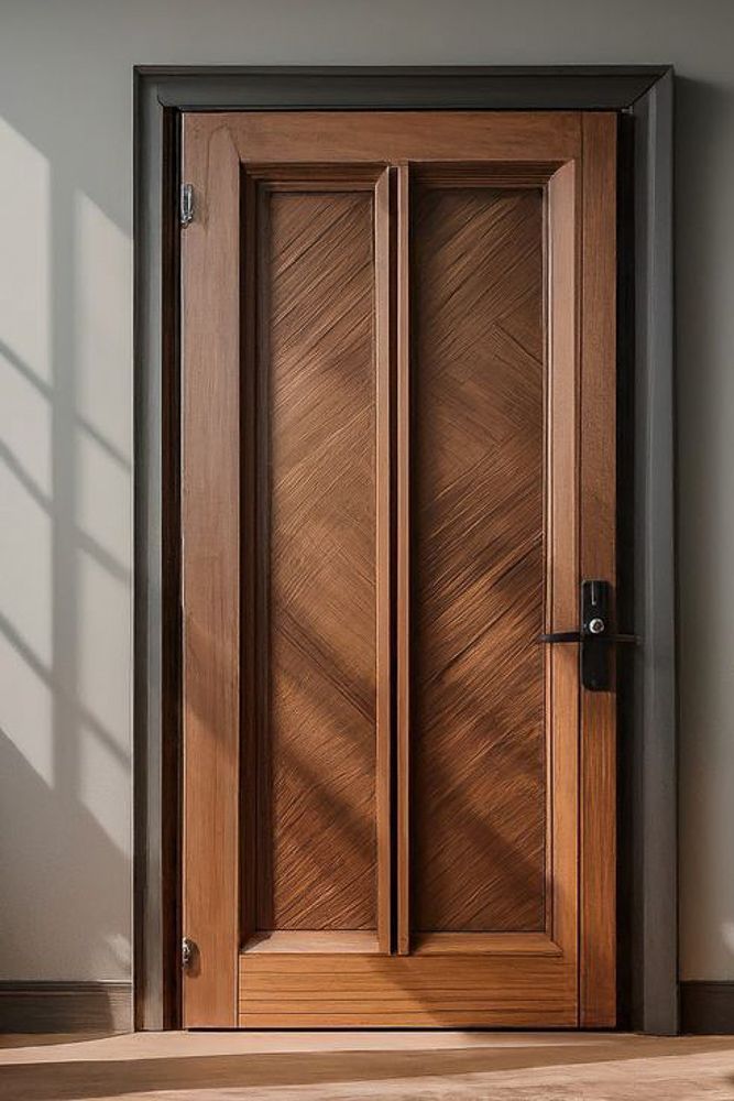 Textured bedroom veneer door design idea