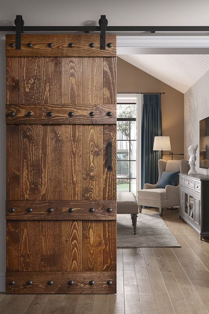 veneer wood barn sliding door design