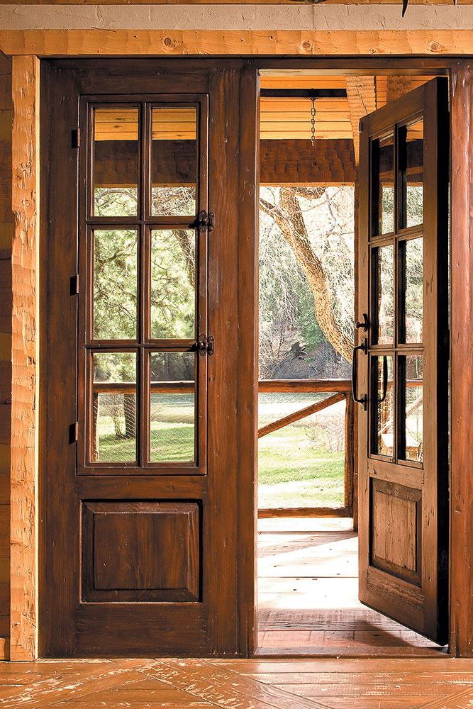 veneer French double door design idea
