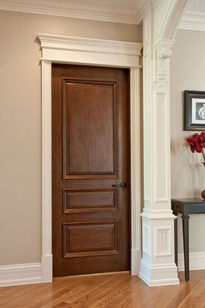 Moulded teak veneer door design