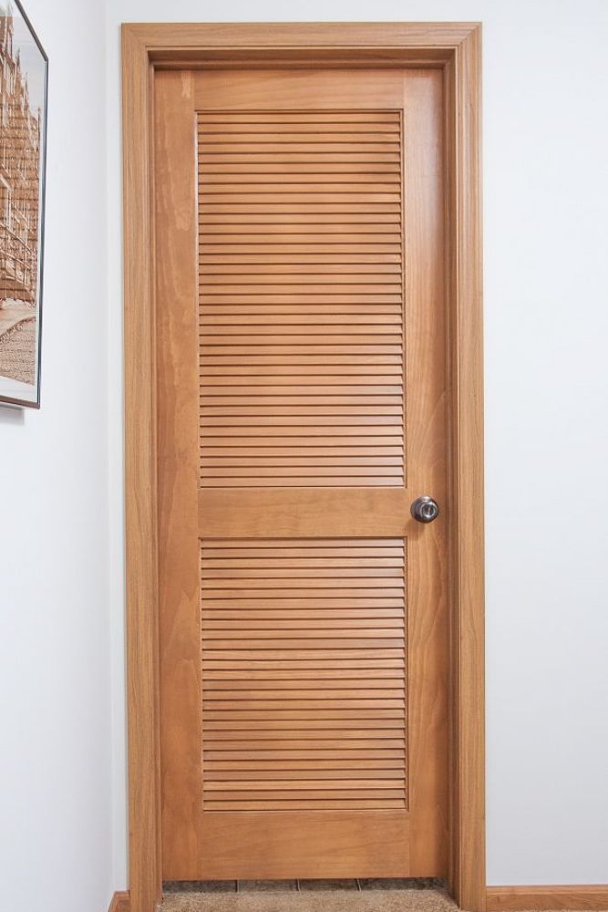 Louvred modern veneer door design