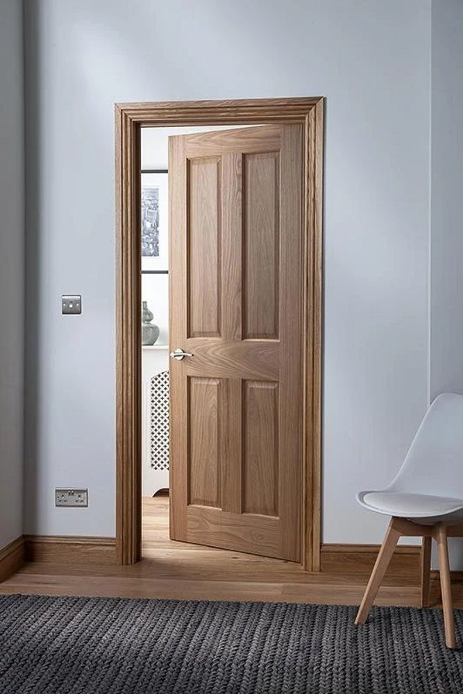 Panel bedroom veneer door design in a ligher shade