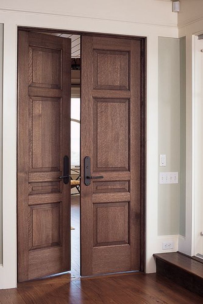 Panel bedroom veneer door design in a darker shade